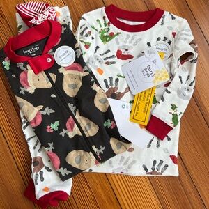 2 pairs bundled Burts Bees baby Christmas Pajamas